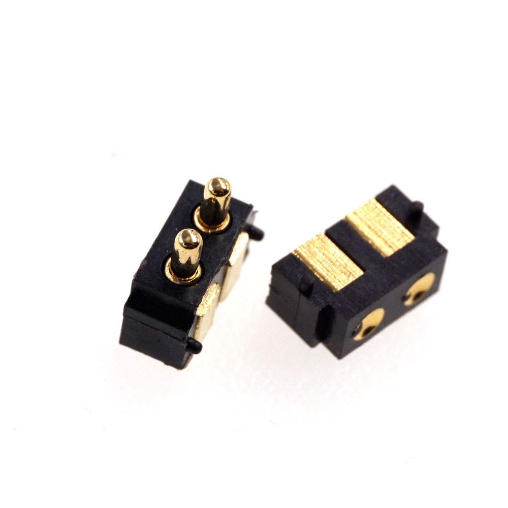Spring Loaded Pogo Pin Connector 2 PIN Right Angle Surface Mount SMD Strip Male Female Target Concave SMT Pitch 2.5 MM