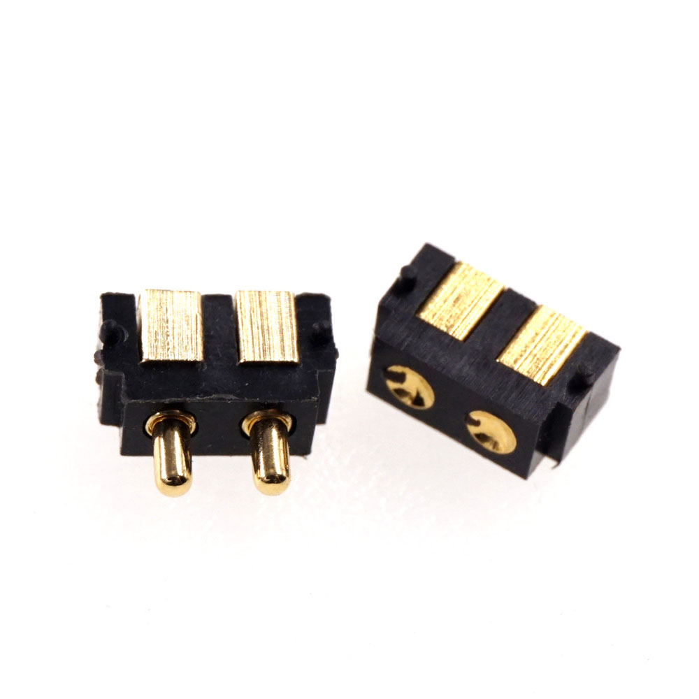 Spring Loaded Pogo Pin Connector 2 PIN Right Angle Surface Mount SMD Strip Male Female Target Concave SMT Pitch 2.5 MM