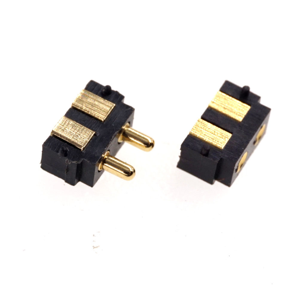 Spring Loaded Pogo Pin Connector 2 PIN Right Angle Surface Mount SMD Strip Male Female Target Concave SMT Pitch 2.5 MM