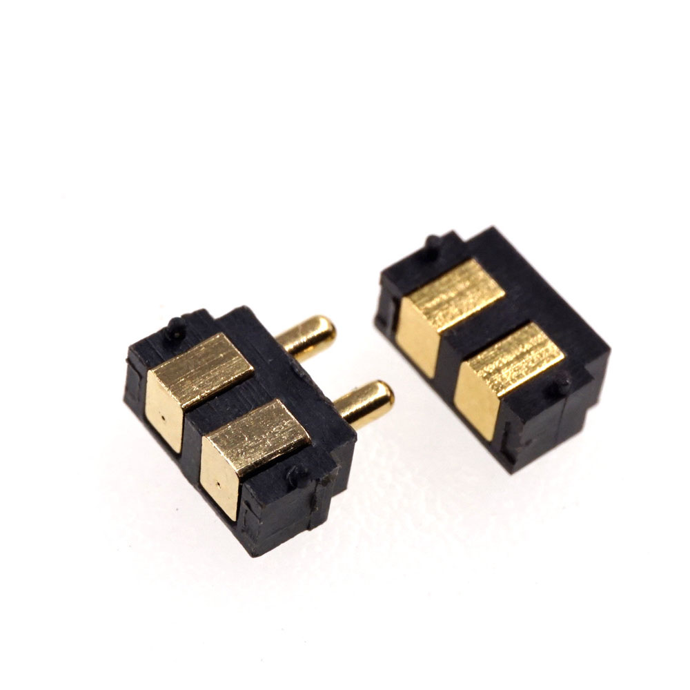 Spring Loaded Pogo Pin Connector 2 PIN Right Angle Surface Mount SMD Strip Male Female Target Concave SMT Pitch 2.5 MM