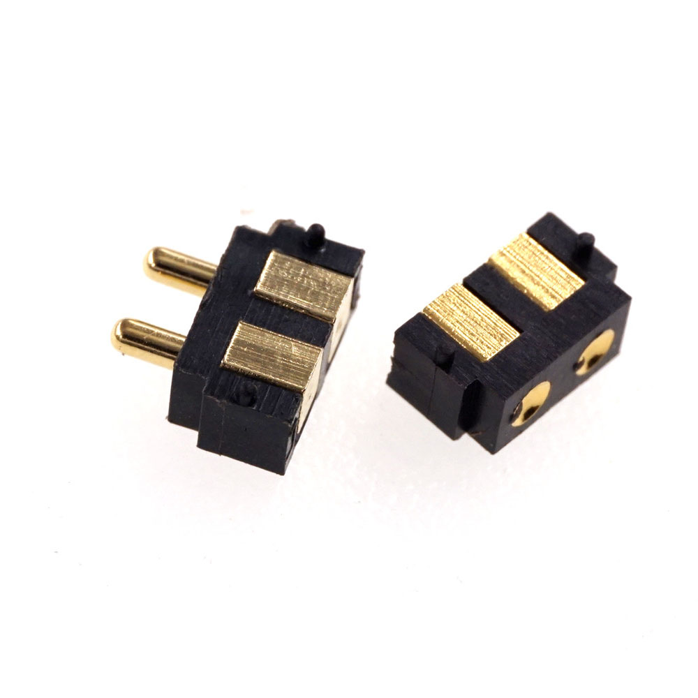 Spring Loaded Pogo Pin Connector 2 PIN Right Angle Surface Mount SMD Strip Male Female Target Concave SMT Pitch 2.5 MM