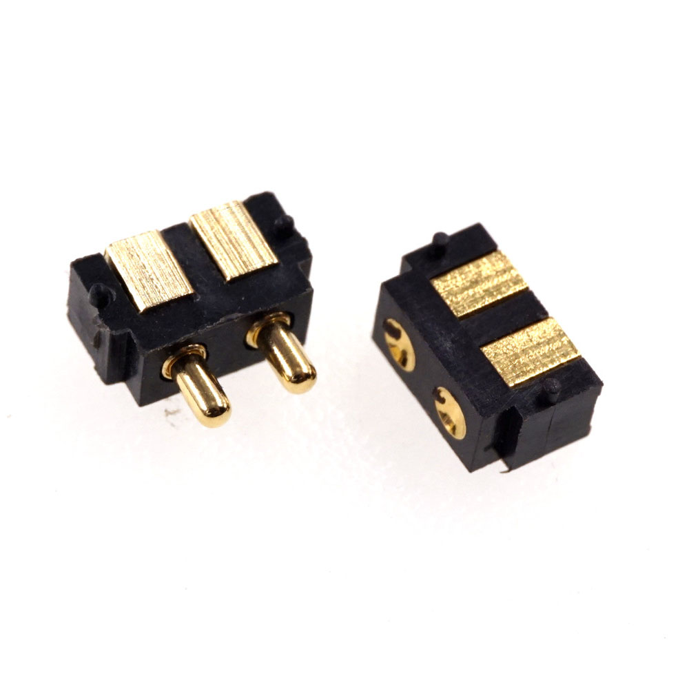 Spring Loaded Pogo Pin Connector 2 PIN Right Angle Surface Mount SMD Strip Male Female Target Concave SMT Pitch 2.5 MM