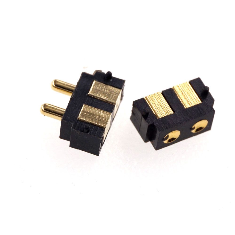 Spring Loaded Pogo Pin Connector 2 PIN Right Angle Surface Mount SMD Strip Male Female Target Concave SMT Pitch 2.5 MM