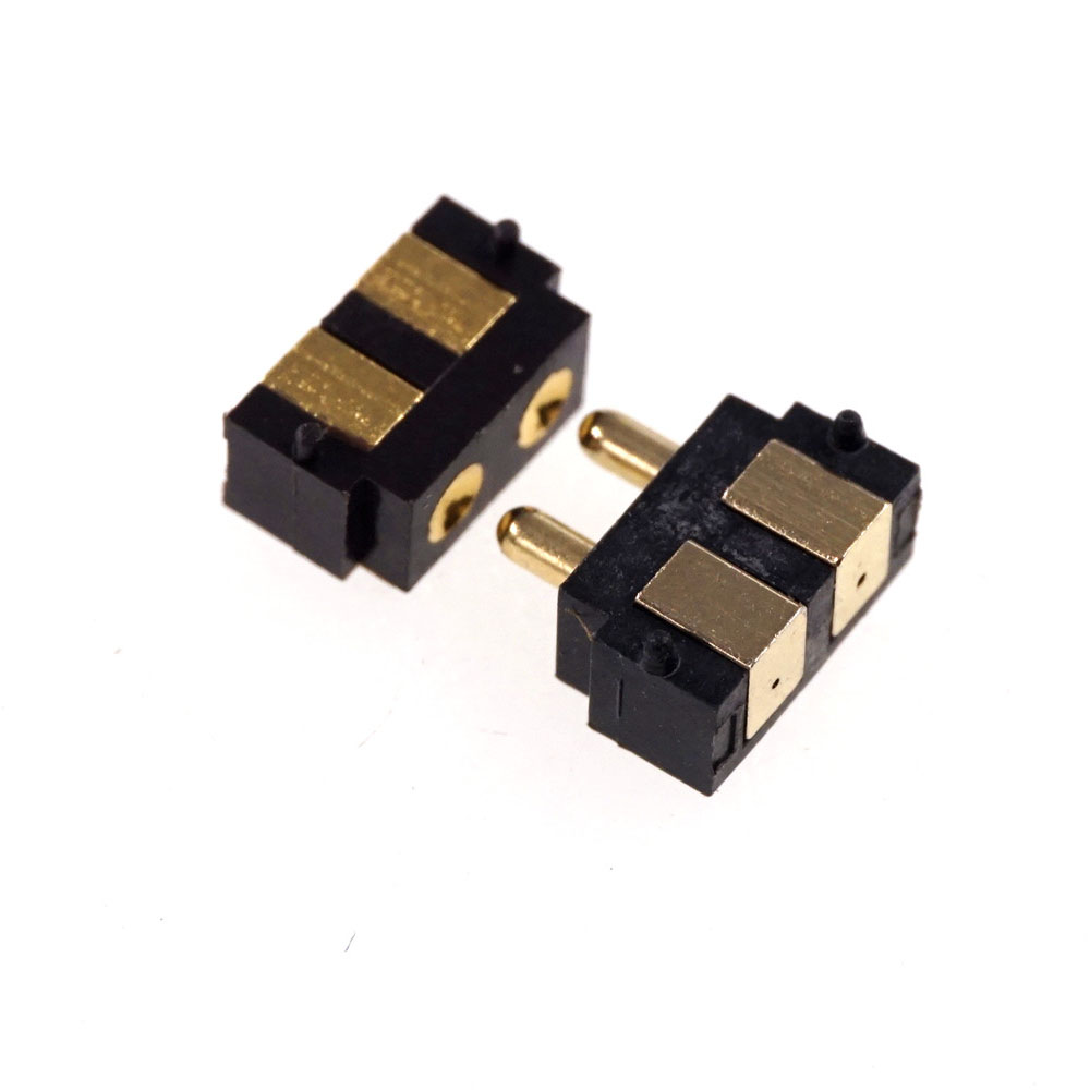 Spring Loaded Pogo Pin Connector 2 PIN Right Angle Surface Mount SMD Strip Male Female Target Concave SMT Pitch 2.5 MM