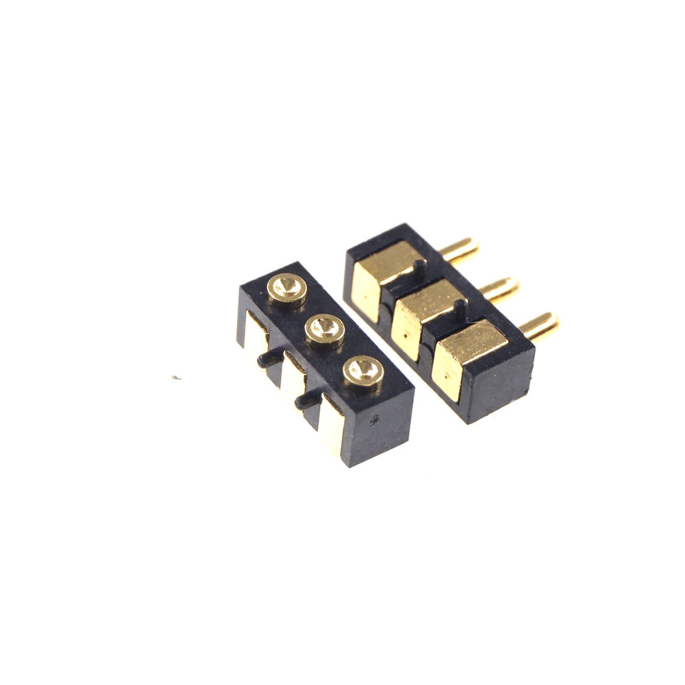 Spring Loaded Pogo Pin connector 3 PIN Right Angle Surface Mount SMD Strip Male Female Target Flat Face SMT Pitch 2.5 mm