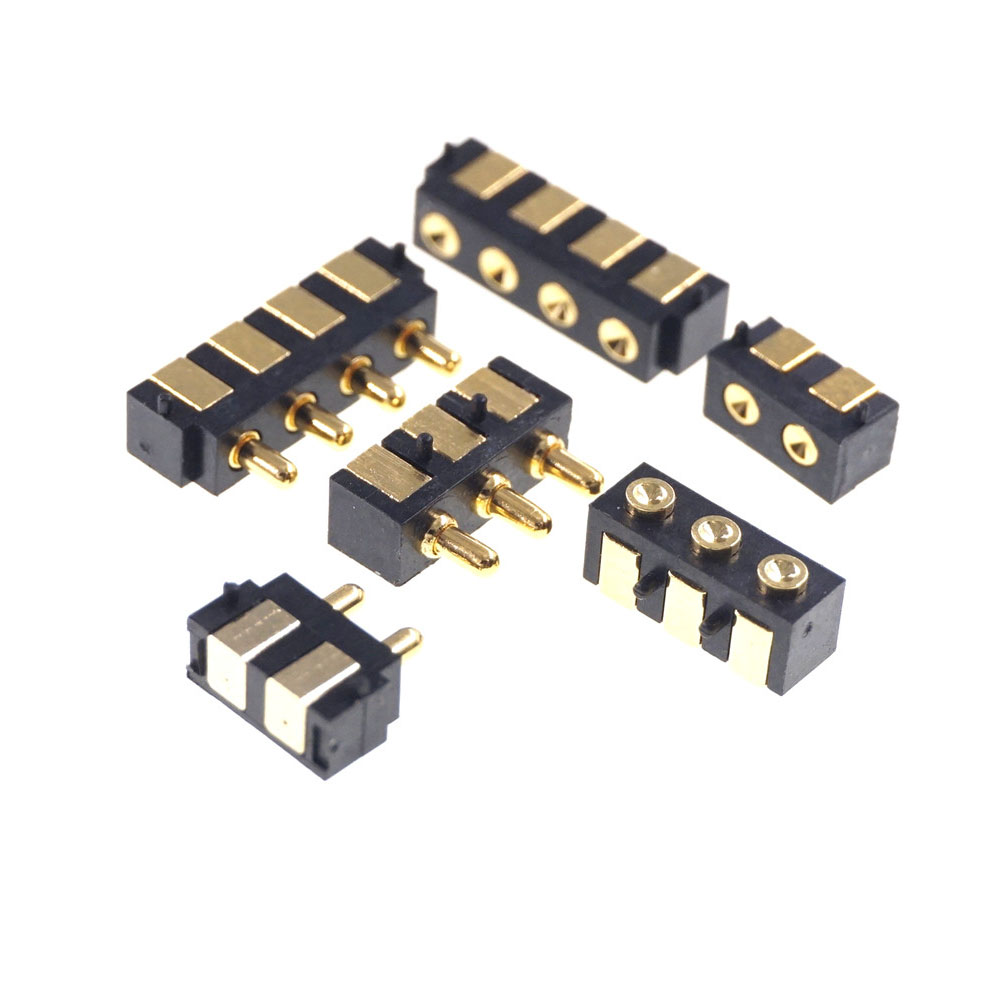 SMT Spring-Loaded Pogo Pin Connector 2 3 4 Position 2.5 Grid 90 Degree Surface Mount Horizontal HSMT Single Row SMD