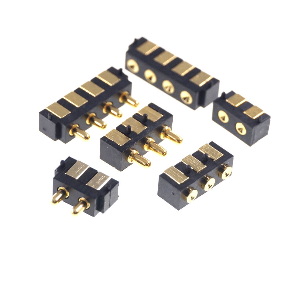 SMT Spring-Loaded Pogo Pin Connector 2 3 4 Position 2.5 Grid 90 Degree Surface Mount Horizontal HSMT Single Row SMD