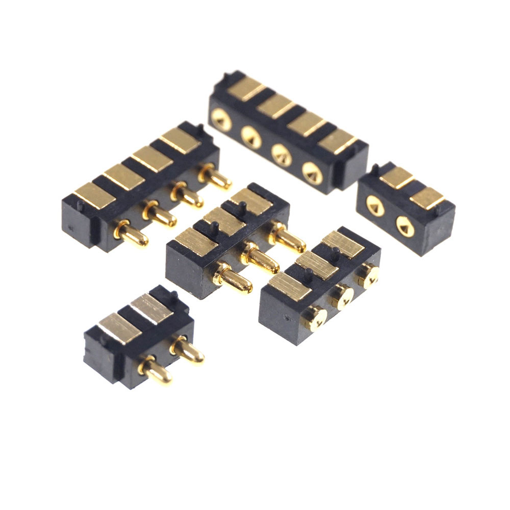 SMT Spring-Loaded Pogo Pin Connector 2 3 4 Position 2.5 Grid 90 Degree Surface Mount Horizontal HSMT Single Row SMD