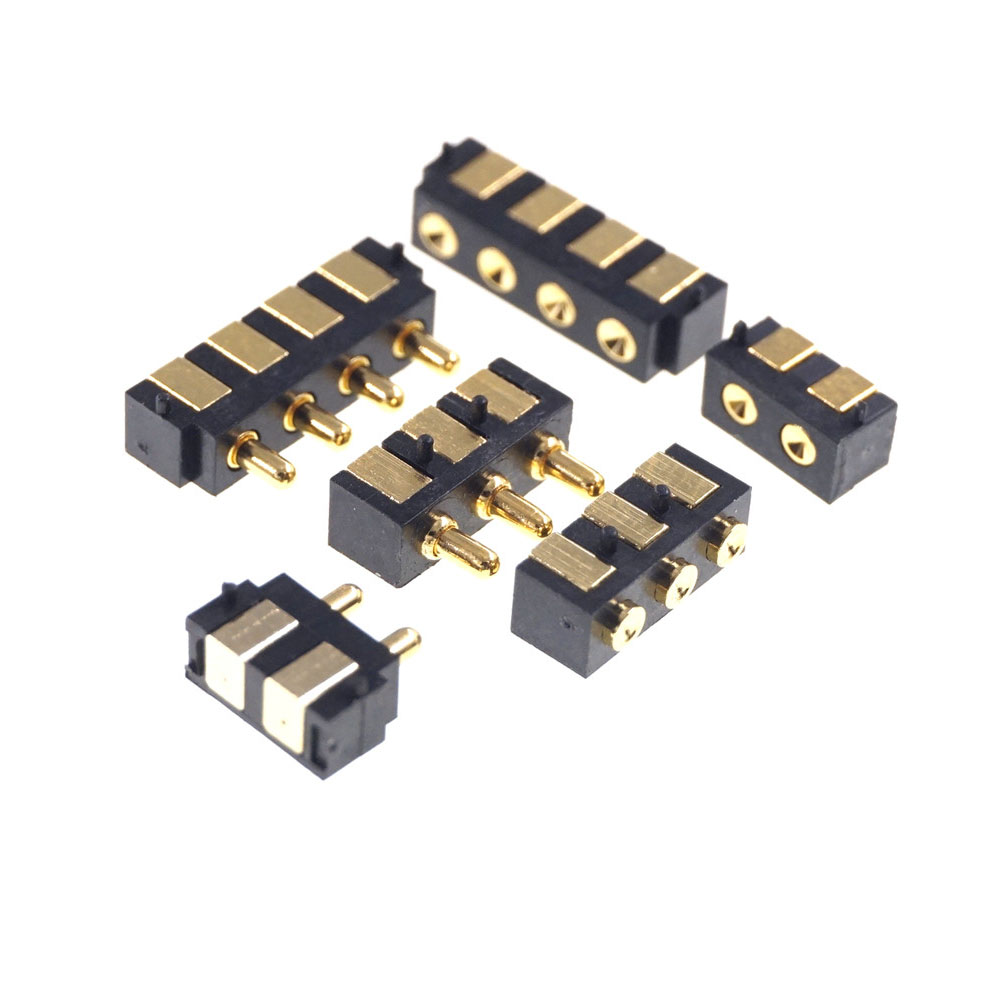SMT Spring-Loaded Pogo Pin Connector 2 3 4 Position 2.5 Grid 90 Degree Surface Mount Horizontal HSMT Single Row SMD