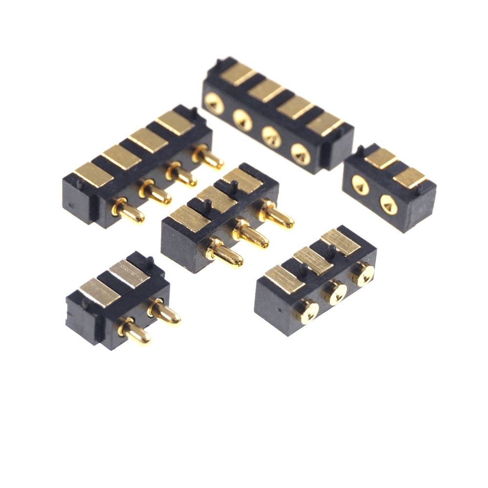 SMT Spring-Loaded Pogo Pin Connector 2 3 4 Position 2.5 Grid 90 Degree Surface Mount Horizontal HSMT Single Row SMD