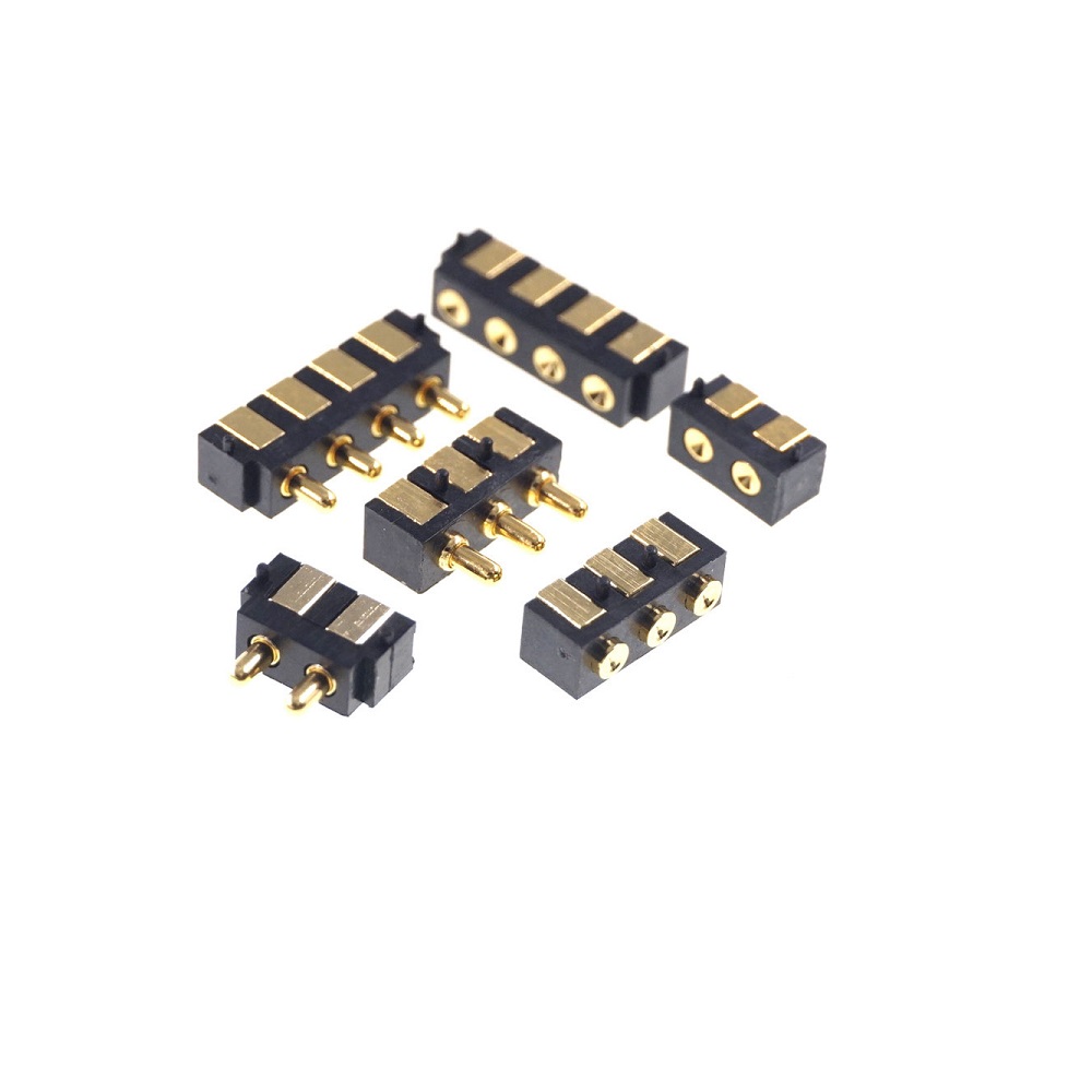 SMT Spring-Loaded Pogo Pin Connector 2 3 4 Position 2.5 Grid 90 Degree Surface Mount Horizontal HSMT Single Row SMD
