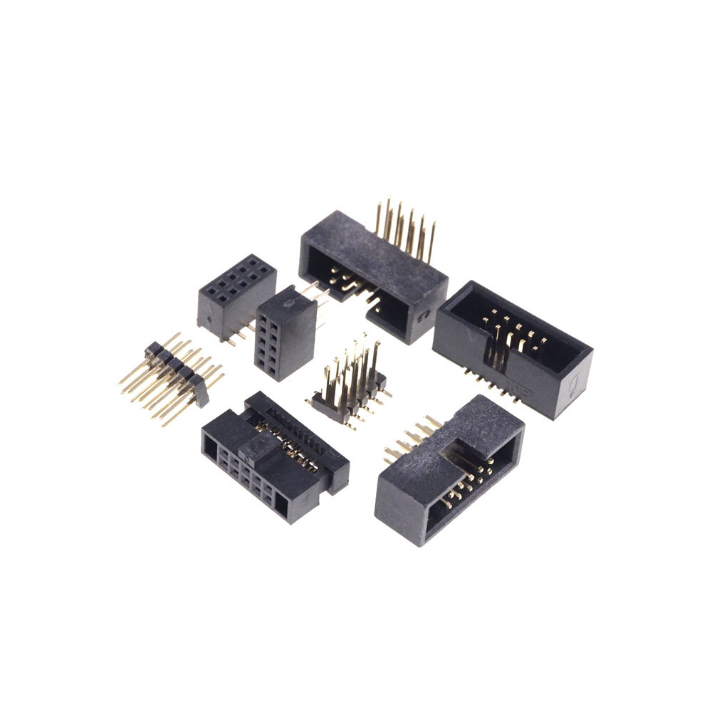 1.27mm Pitch 2x5 Pin 10 position IDC Socket Female Receptacle Male Header Right Angle Through Holes SMD Straight mating Parts