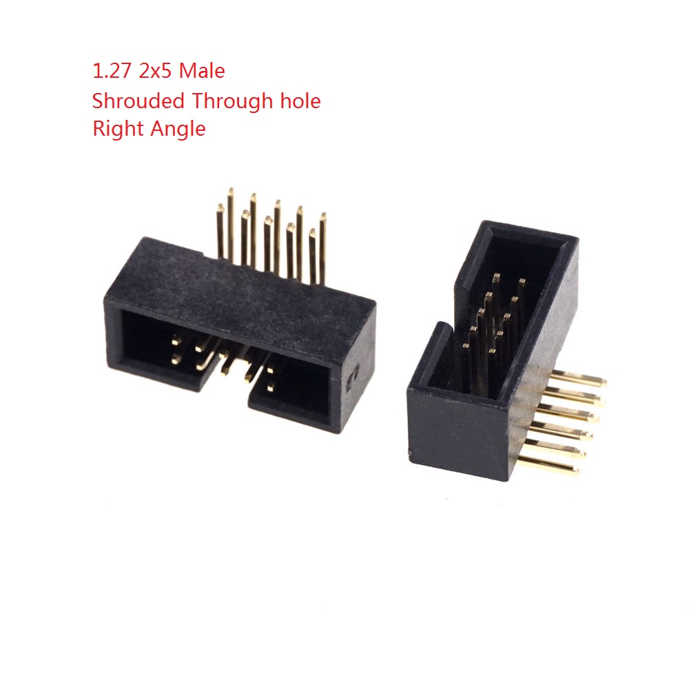 1.27mm Pitch 2x5 Pin 10 position IDC Socket Female Receptacle Male Header Right Angle Through Holes SMD Straight mating Parts