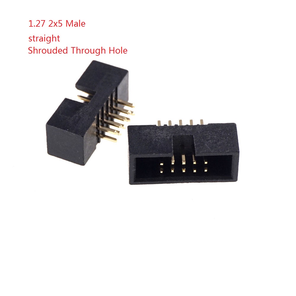 1.27mm Pitch 2x5 Pin 10 position IDC Socket Female Receptacle Male Header Right Angle Through Holes SMD Straight mating Parts
