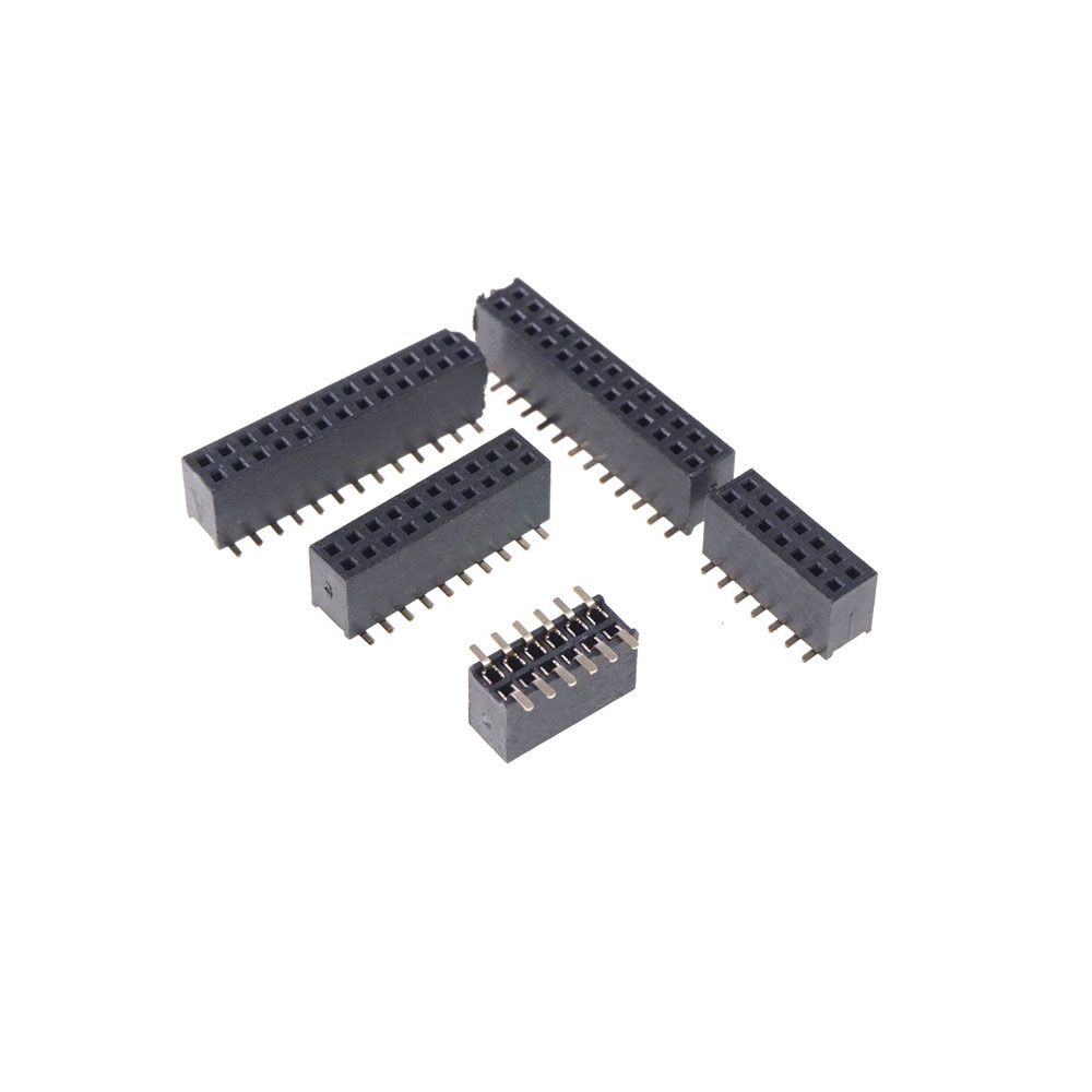 SMT 1.27 mm Double Row PCB Female Header Socket 4 6 8 10 12 14 16 20 24 26 30 40 44 50 60 80 100 Pin Surface Mount