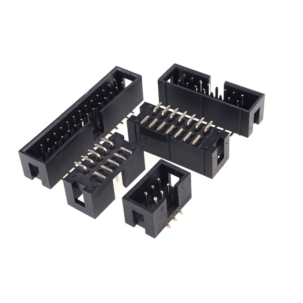 2.54 mm Pitch SMT 6 8 10 12 14 16 18 20 26 30 40 44 50 60 64 Pin Shrouded Box Header Male PCB for IDC Socket Cable IPC