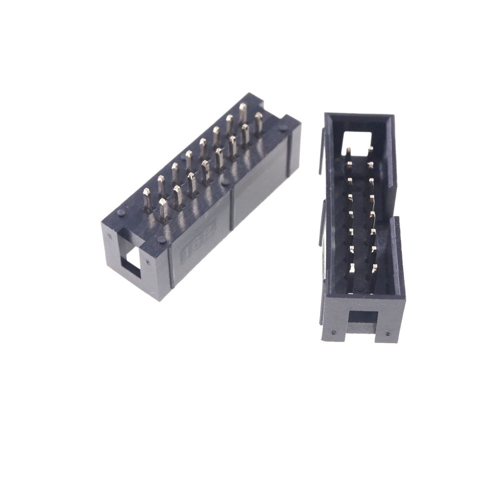 2.54mm 16 Position 180 Degree Male Shrouded PCB IDC Socket Box Header Connector