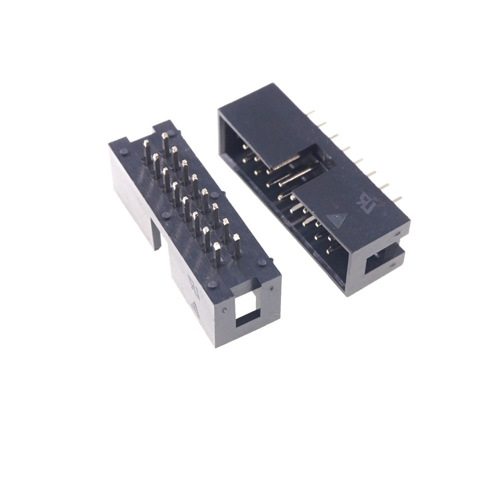 2.54mm 16 Position 180 Degree Male Shrouded PCB IDC Socket Box Header Connector