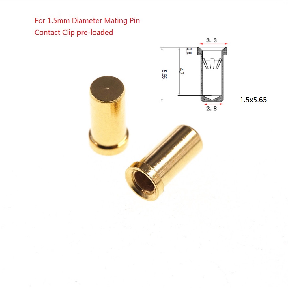 PCB Solder Female Pins Receptacle Contact Clip Pre-loaded Socket for Mating Pin Diameter 0.5 1.0 1.5 2.0 MM Plug Press-fit
