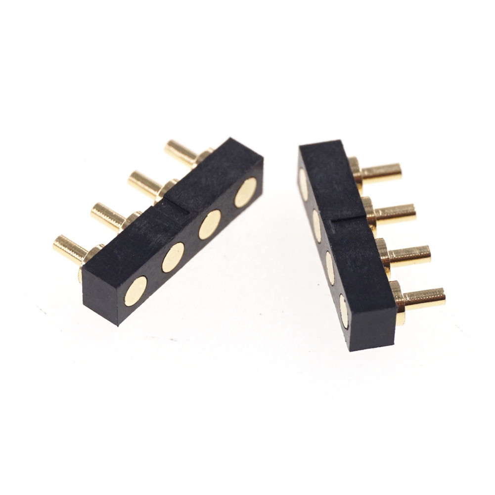 Spring-Loaded header Contact Pad 2.54 mm Strip Through Hole High Current 2A 36V Male Female Pogo Pin Connector 4 Pin