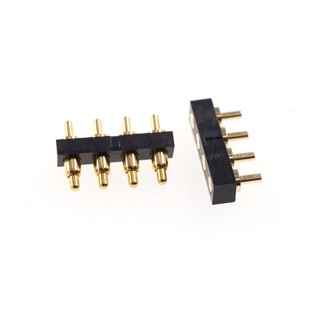 Spring-Loaded header Contact Pad 2.54 mm Strip Through Hole High Current 2A 36V Male Female Pogo Pin Connector 4 Pin