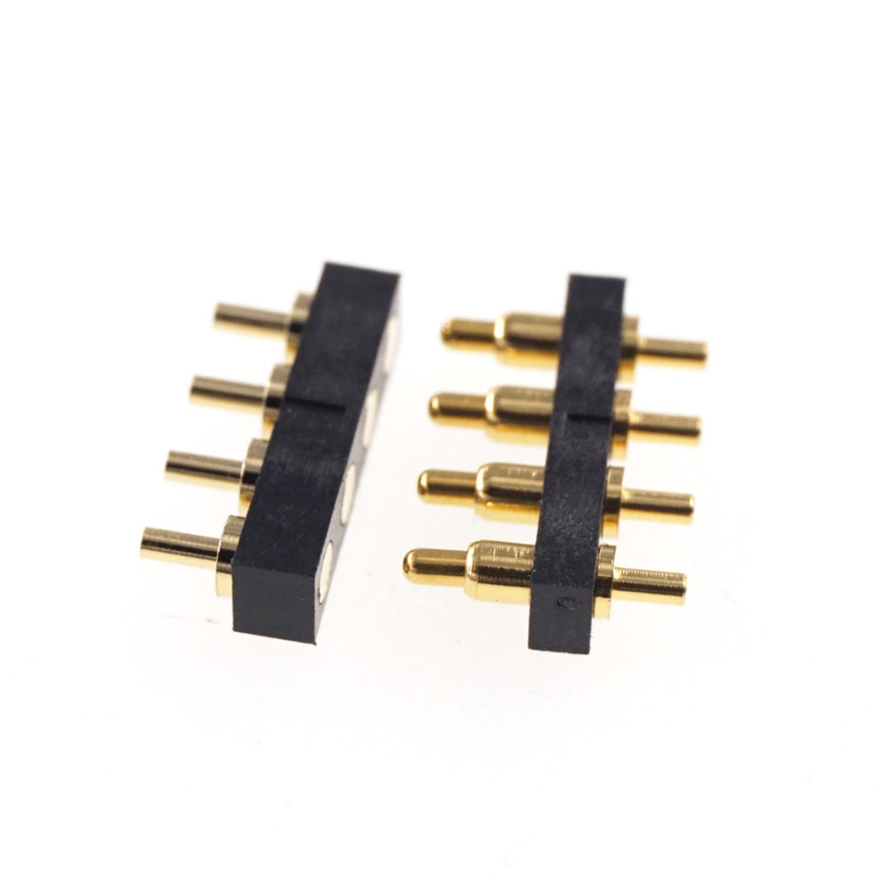 Spring-Loaded header Contact Pad 2.54 mm Strip Through Hole High Current 2A 36V Male Female Pogo Pin Connector 4 Pin