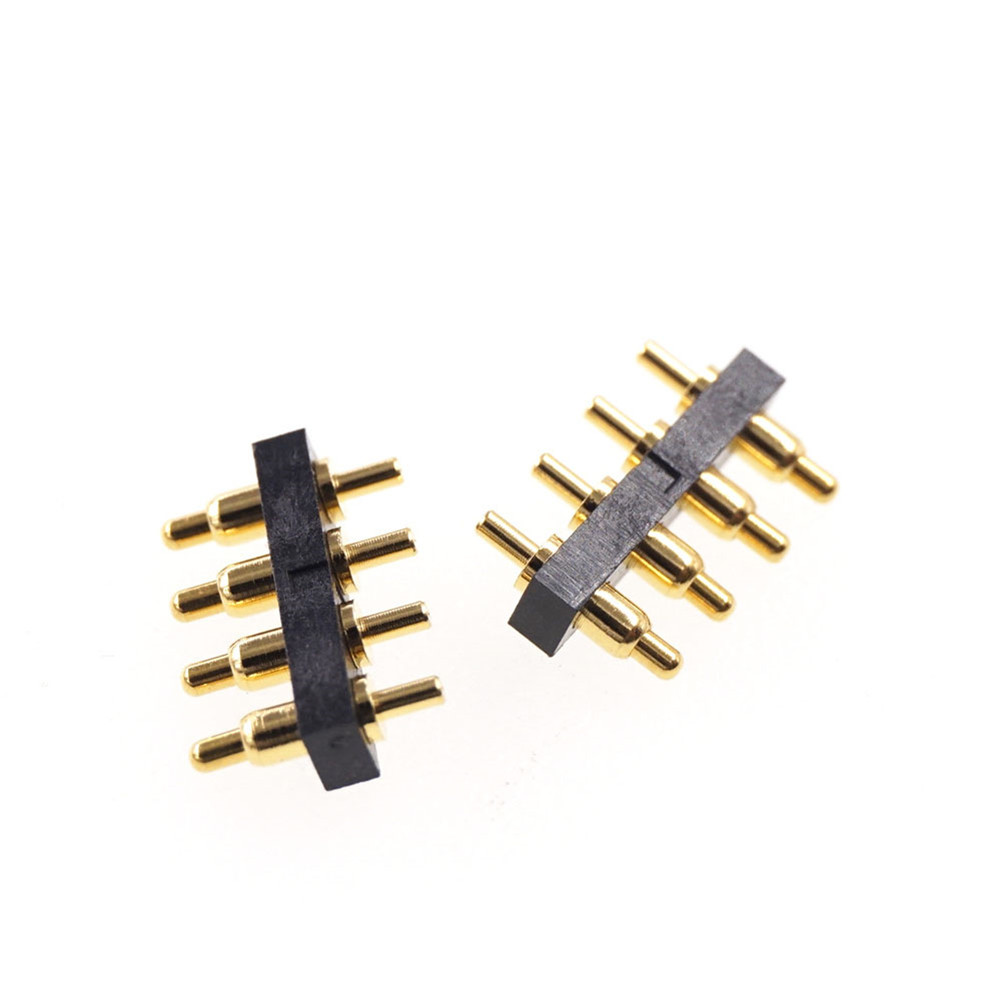 Spring-Loaded header Contact Pad 2.54 mm Strip Through Hole High Current 2A 36V Male Female Pogo Pin Connector 4 Pin