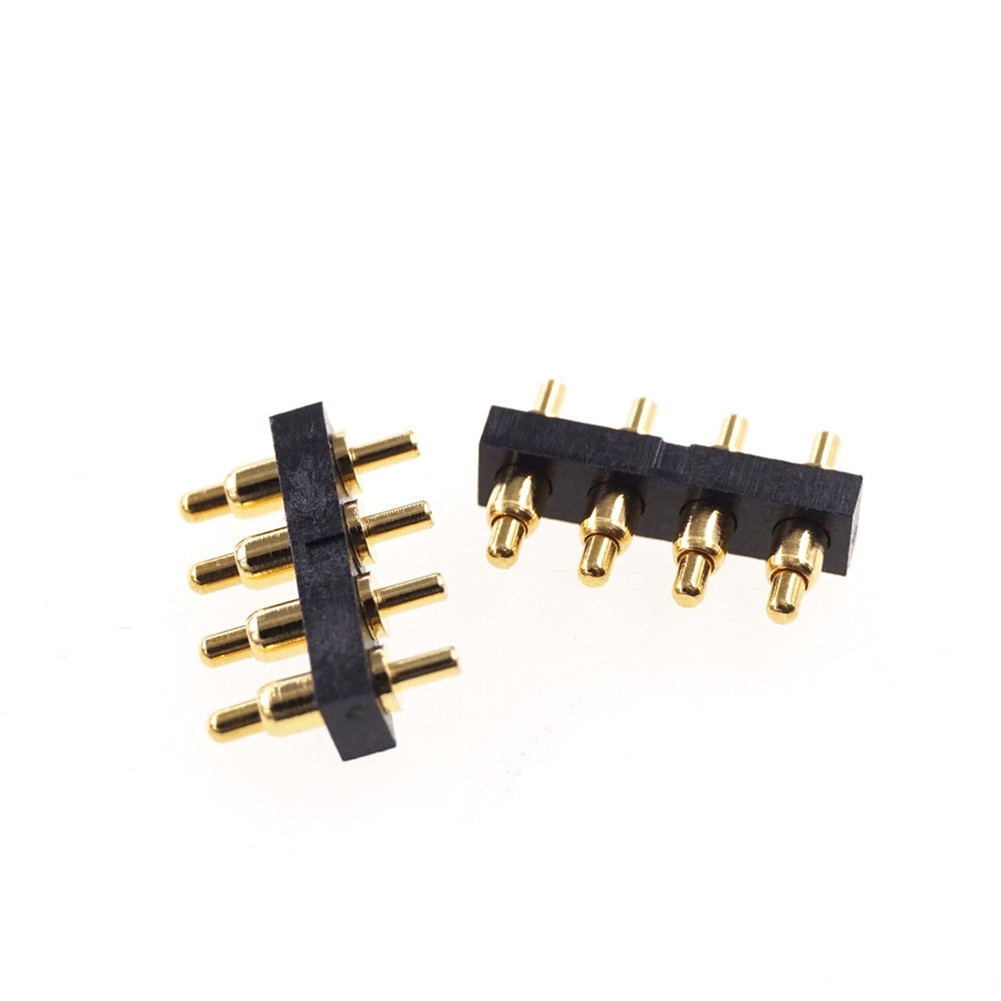 Spring-Loaded header Contact Pad 2.54 mm Strip Through Hole High Current 2A 36V Male Female Pogo Pin Connector 4 Pin