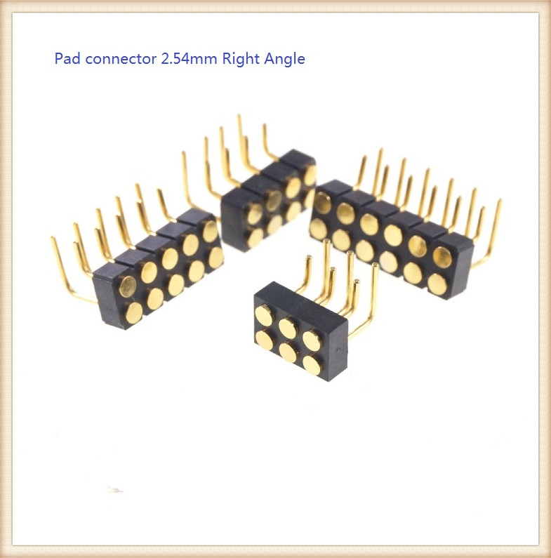 2.54 Grid Pitch 4 6 8 10 12 14 16 20 Pole Right Angle Spring Loaded Pogo Pin Connector DIP Dual Row Male Female