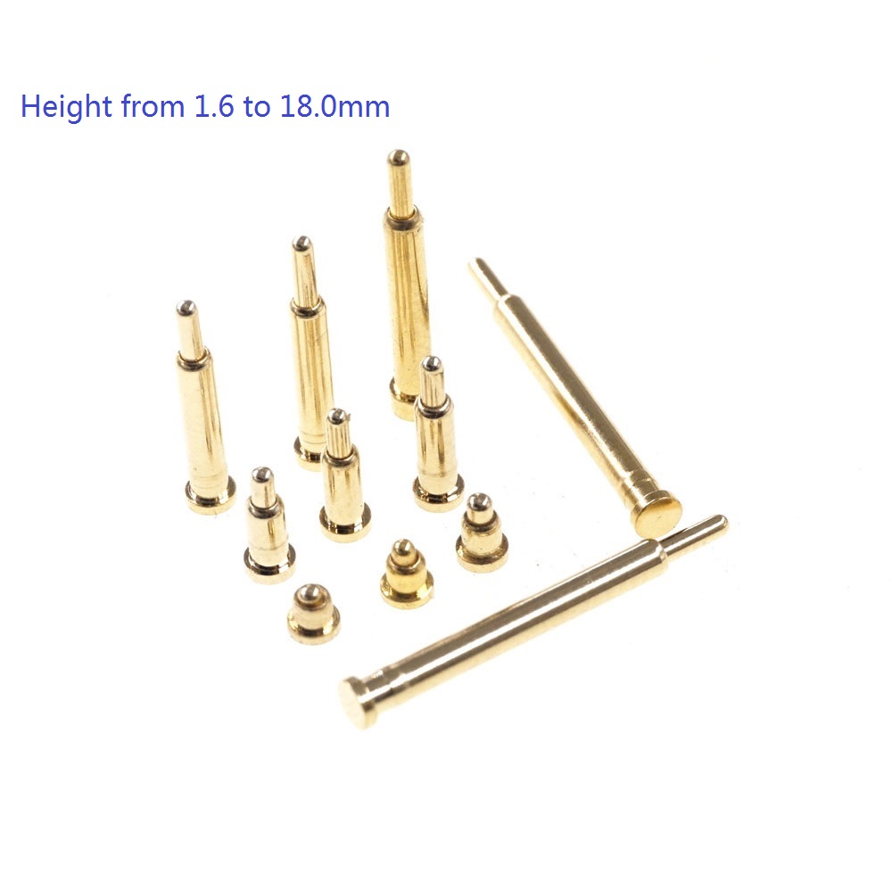 SMT Spring Pogo Pin Header 2.0 MM Diameter Height 1.6 1.8 2 2.5 3 3.5 4 4.5 5 5.5 6 6.5 7 7.5 8 9 10 12 14 16.5 18 20.5MM