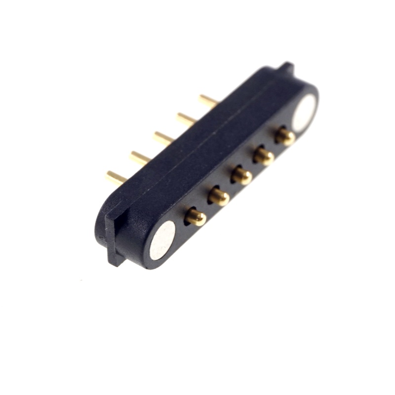 Customized 2.54mm Magnetic 5 Pin male with Leads 3.0mm