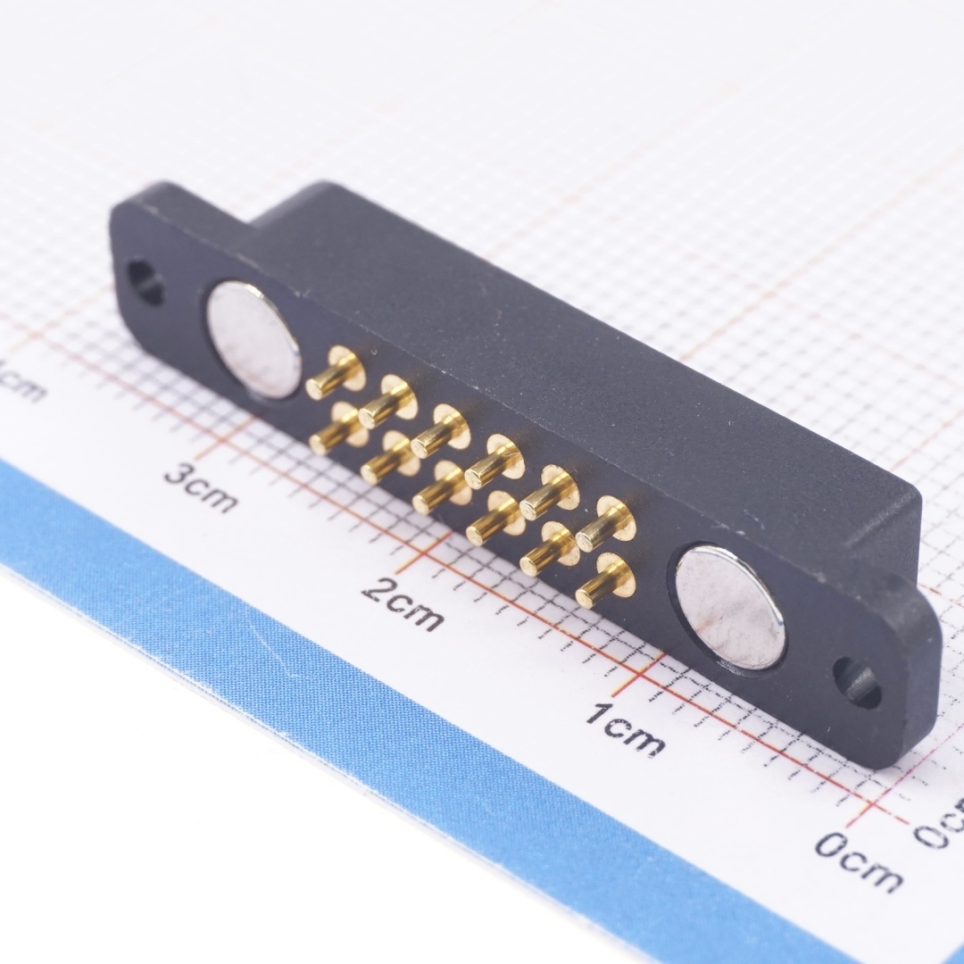 12 Pin Magnetic Pogo Pin Connector Dual Row 2.54mm Pitch