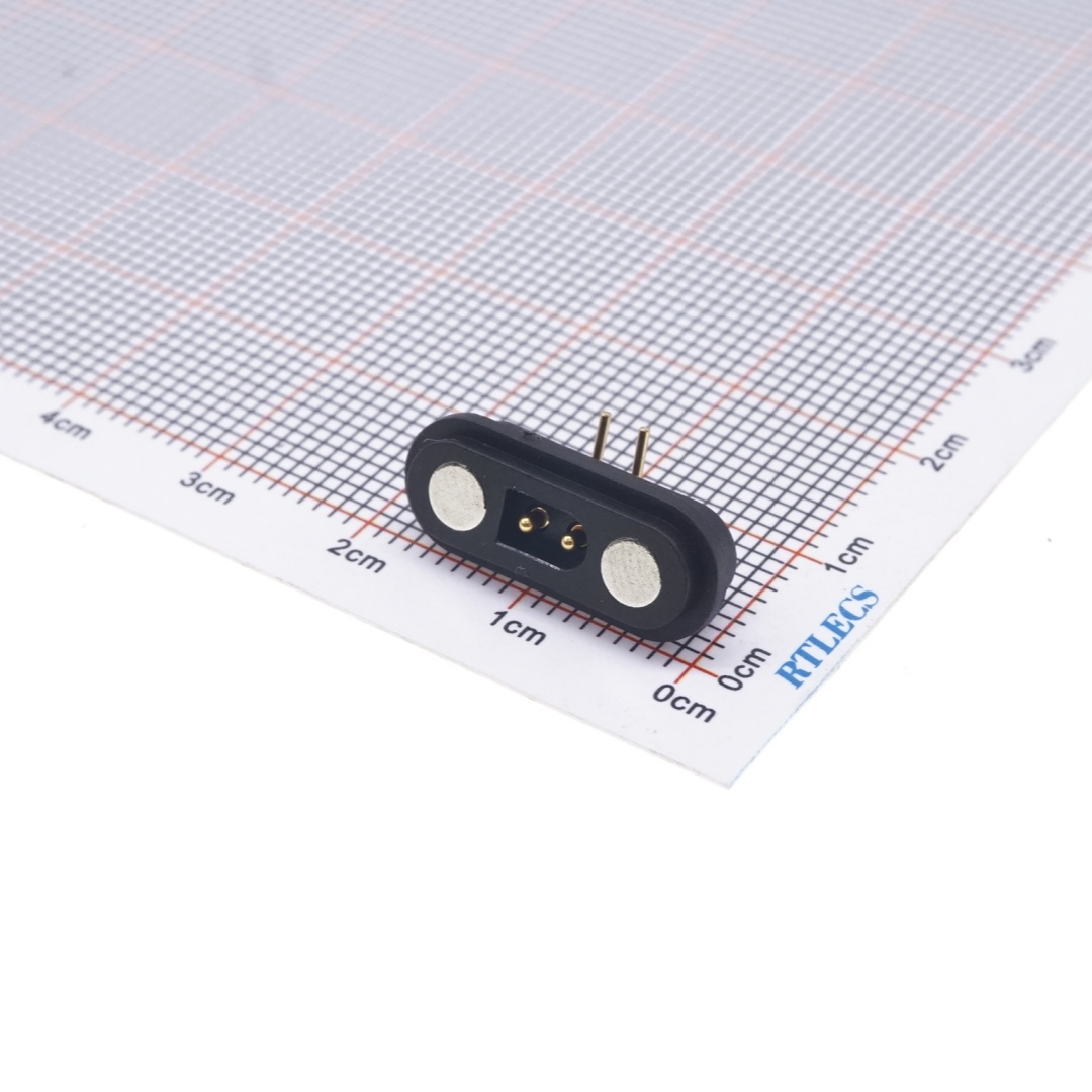 2 Pin Magnetic Pogo Pin Connector Single Row 2.54mm Pitch