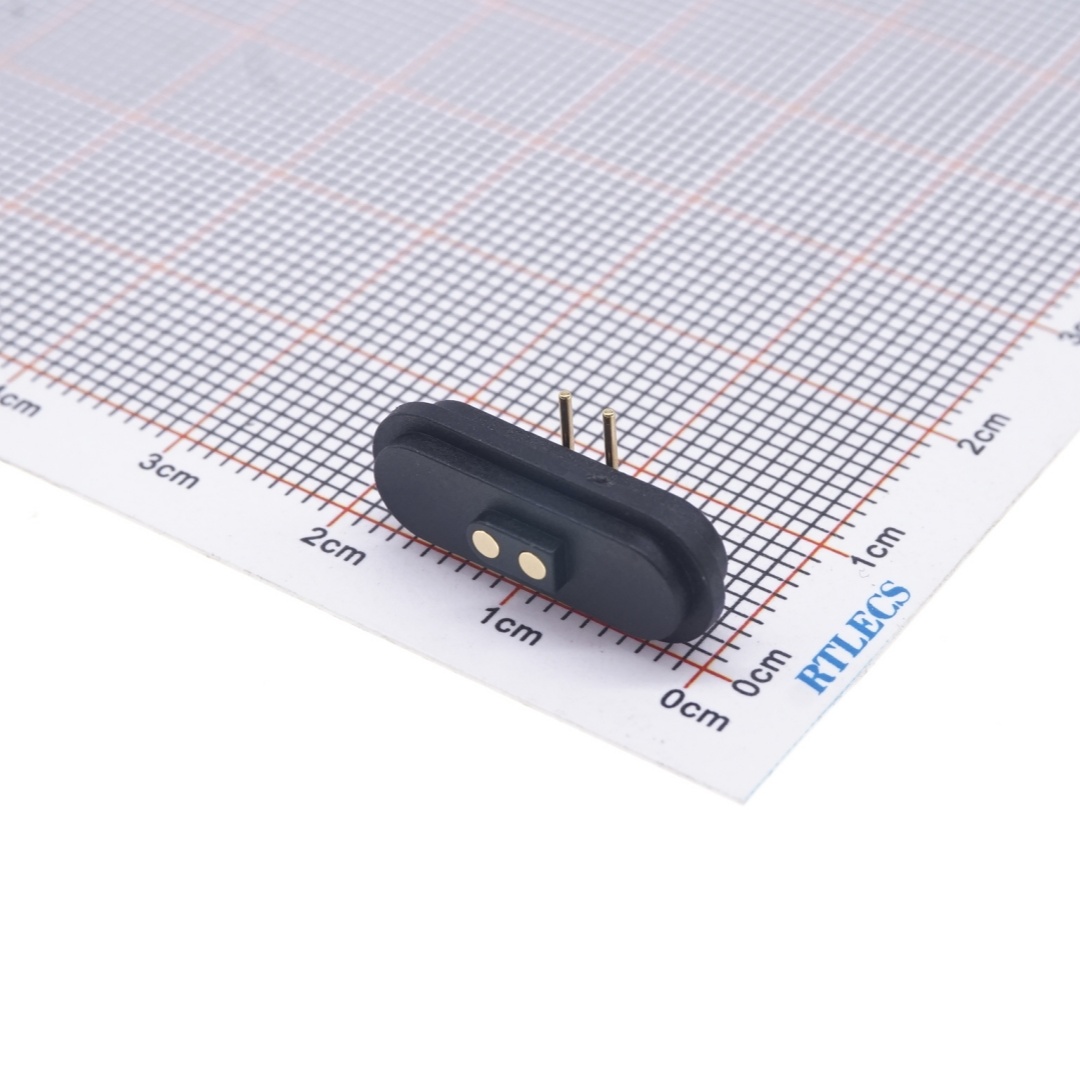 2 Pin Magnetic Pogo Pin Connector Single Row 2.54mm Pitch