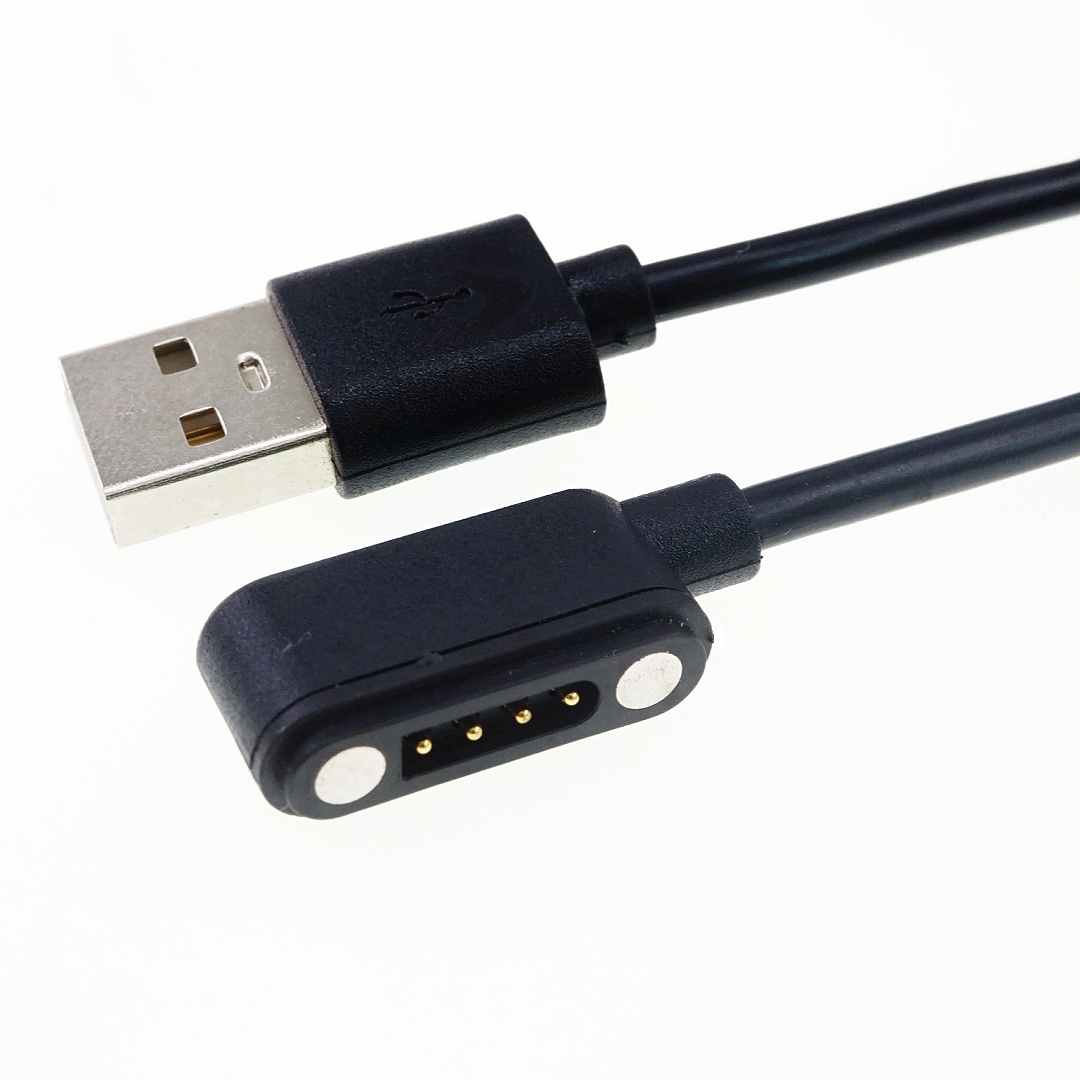 4 Pin Magnetic Pogo Pin Connector Single Row 2.54mm Pitch