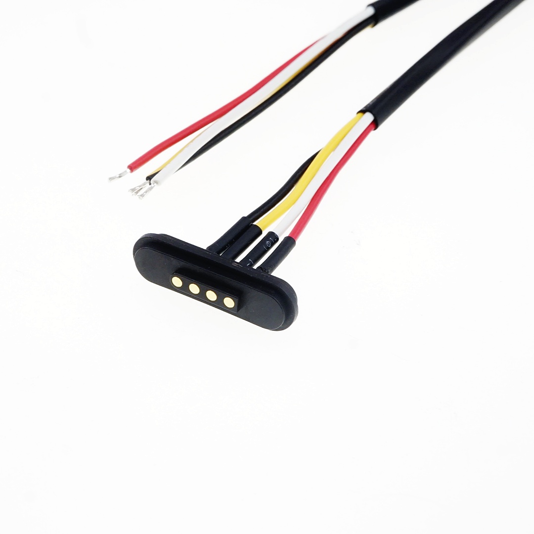 4 Pin Magnetic Pogo Pin Connector Single Row 2.54mm Pitch