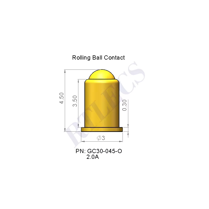 Outer Diameter 3.0 MM Spring Loaded Pogo Pin Connector Single Discrete Pogopin Battery Probe Power Contact