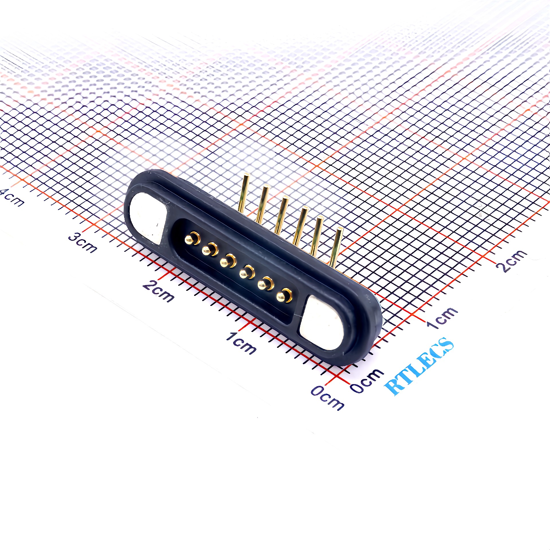 Magnetic 6 Pin Right Angle Male