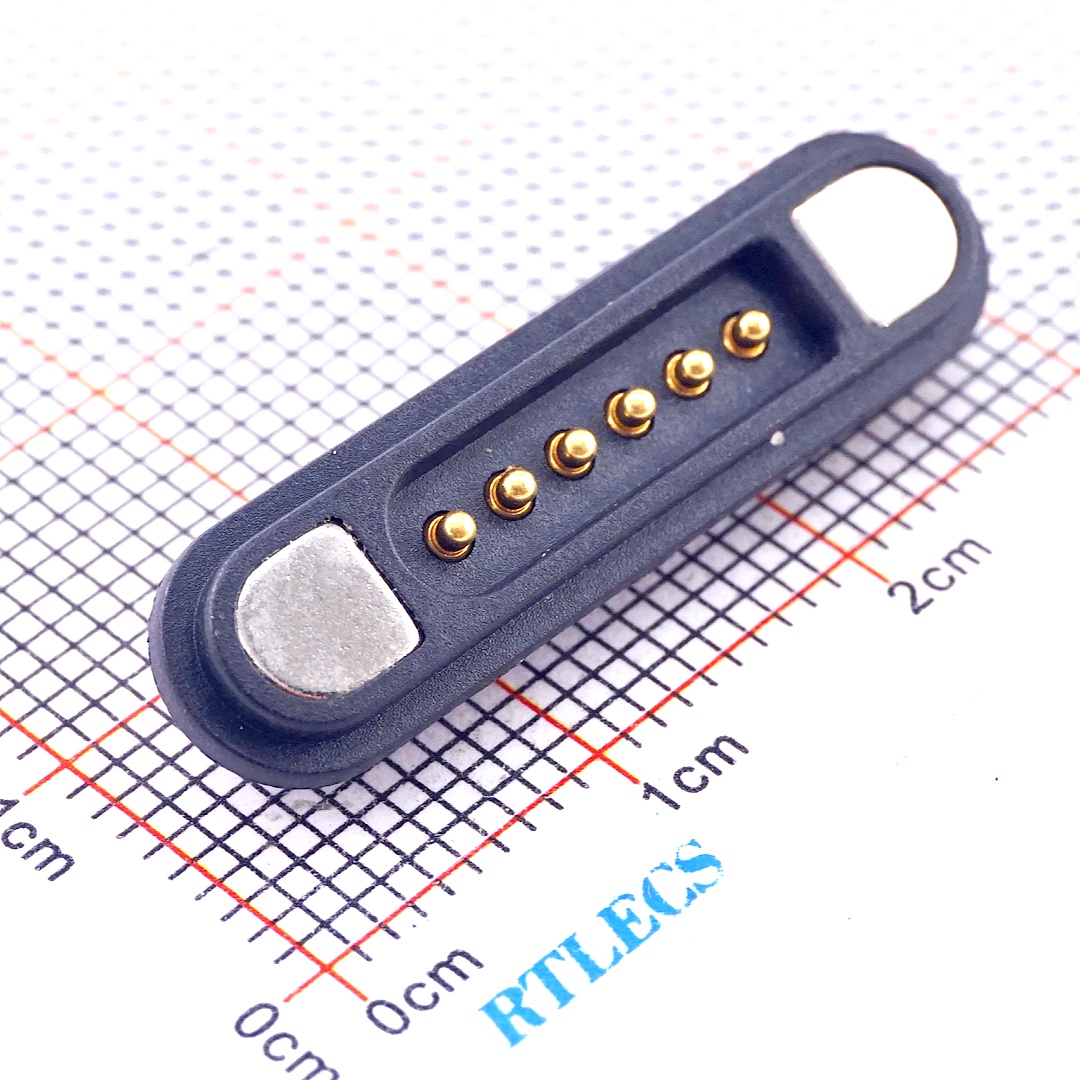 Magnetic 6 Pin Right Angle Male